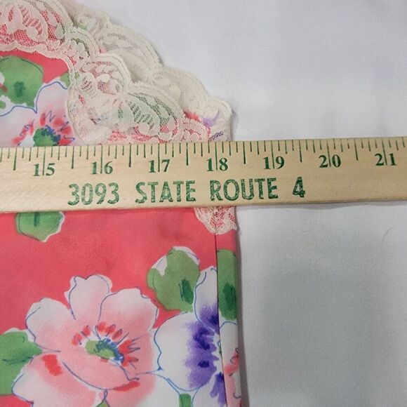 Vtg Victorias Secret Gold Label Slip Dress 90s Y2K Floral Lace Babydoll Medium - Picture 11 of 16